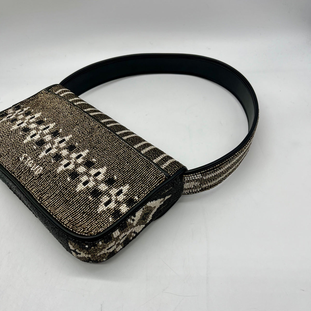 Stuad Tommy  Brown Beaded Shoulder Bag