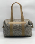 Yves Saint Laurent Beige & Brown  Canvas Vintage Giraffe Print Duffle Bag