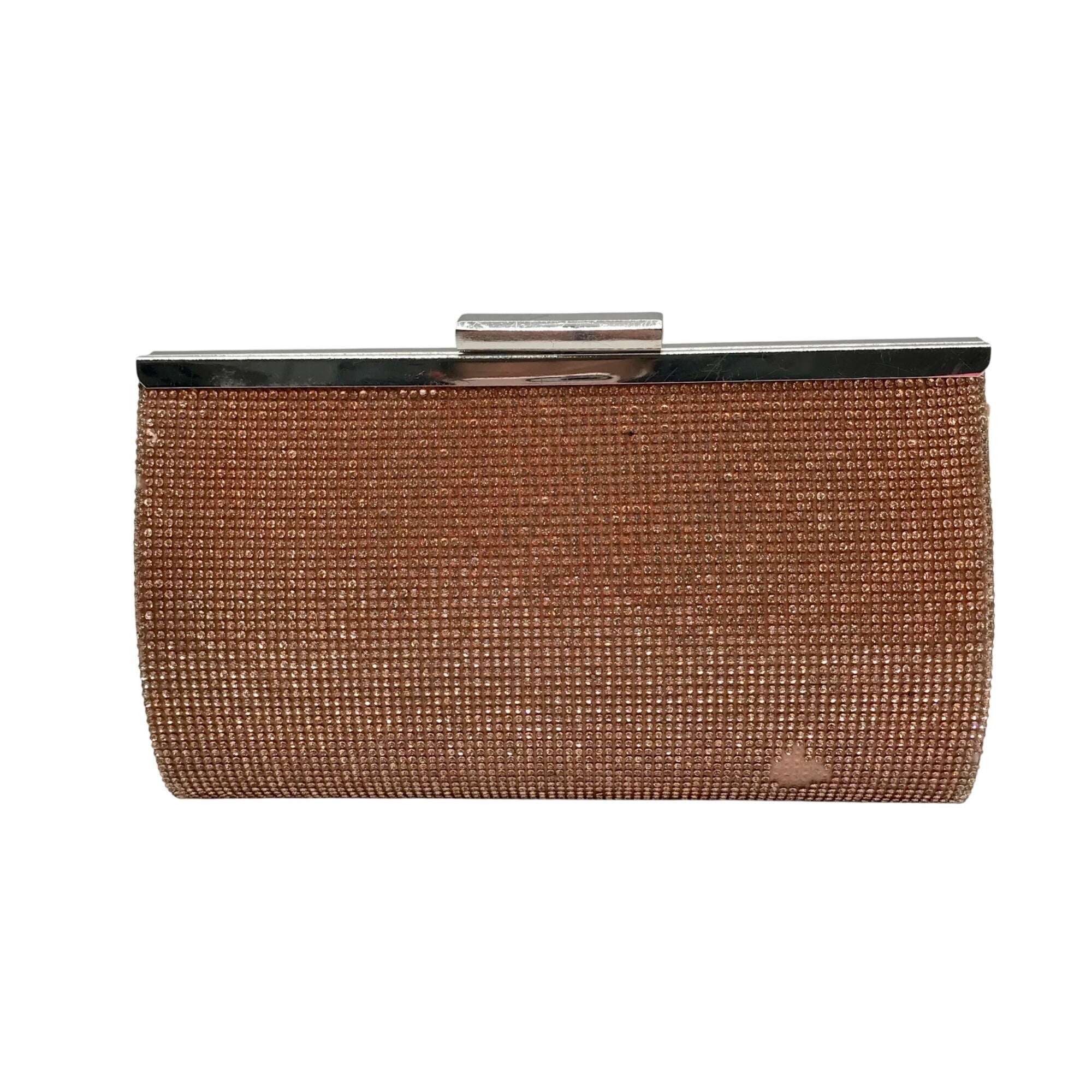 Nina Rose Gold Crystal Frame Clutch 