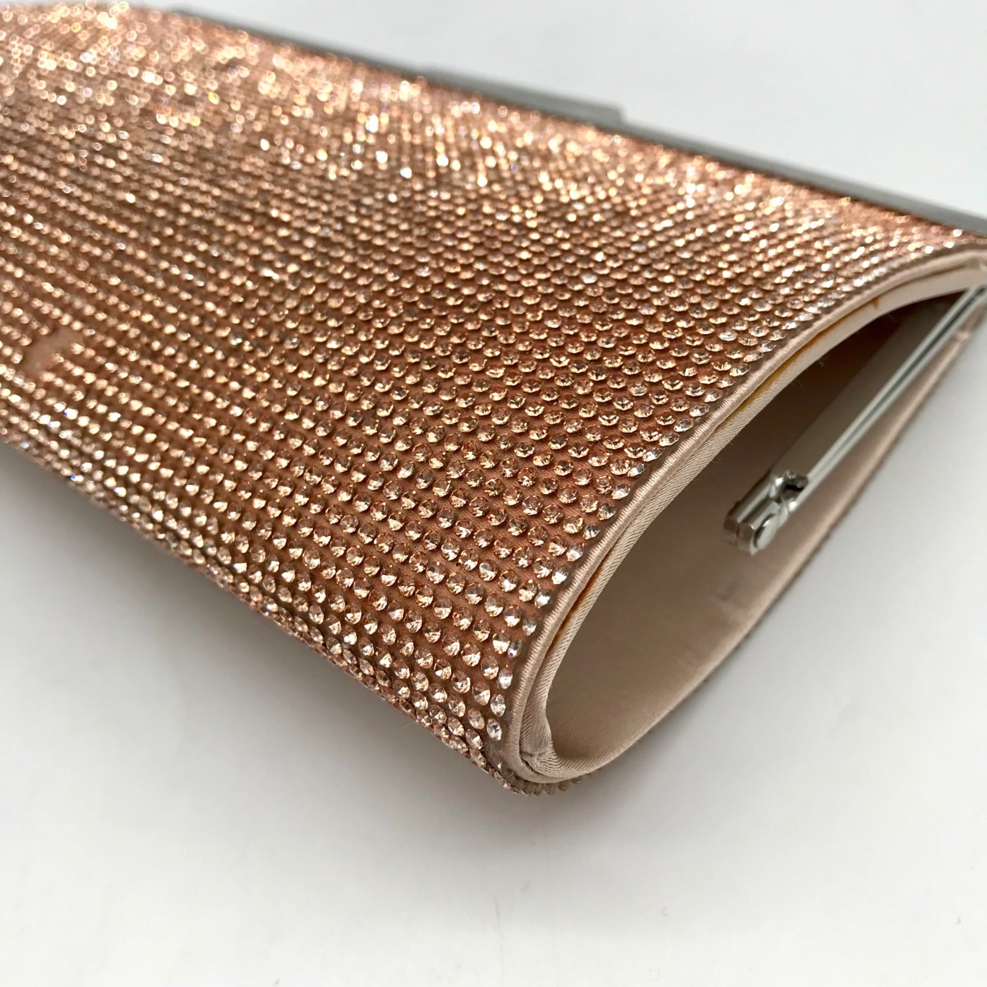 Nina Rose Gold Crystal Frame Clutch