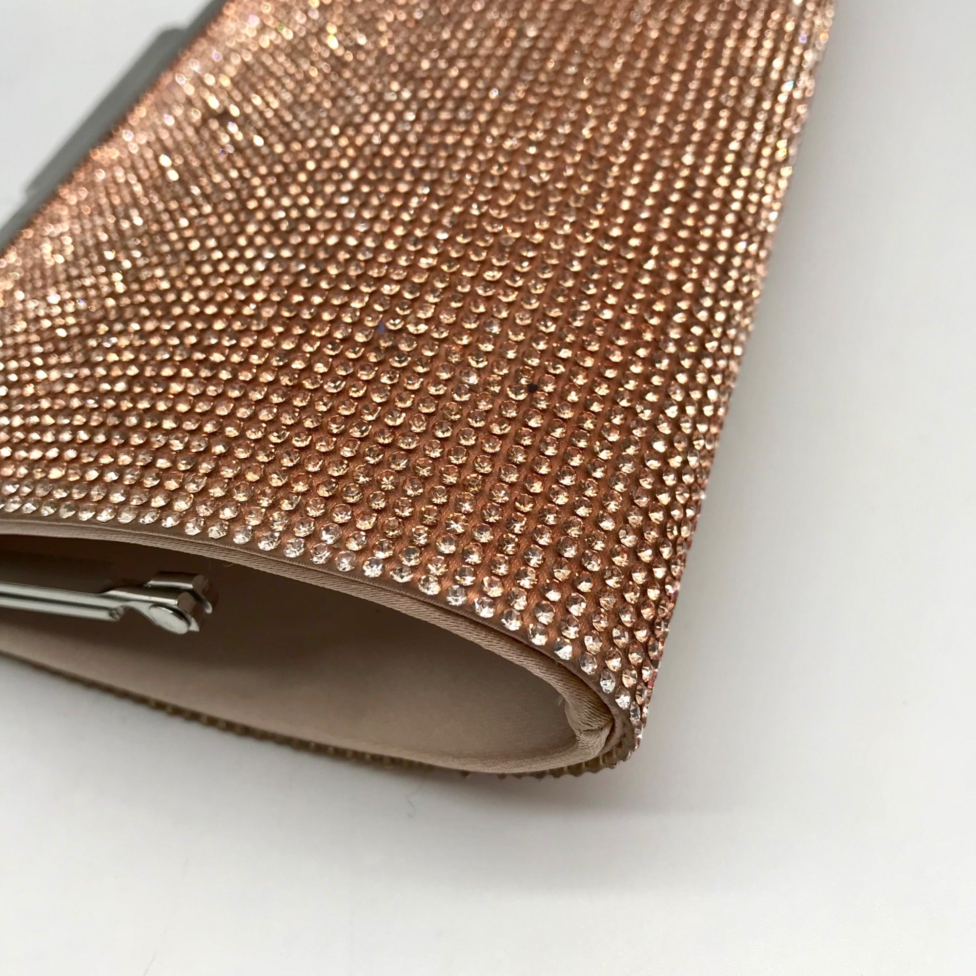 Nina Rose Gold Crystal Frame Clutch