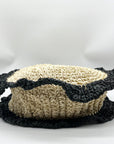 Urban Expressions Natural and Black Indy Tote Bag with Ruffle Edges