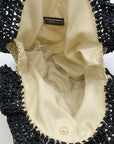 Urban Expressions Natural and Black Indy Tote Bag with Ruffle Edges