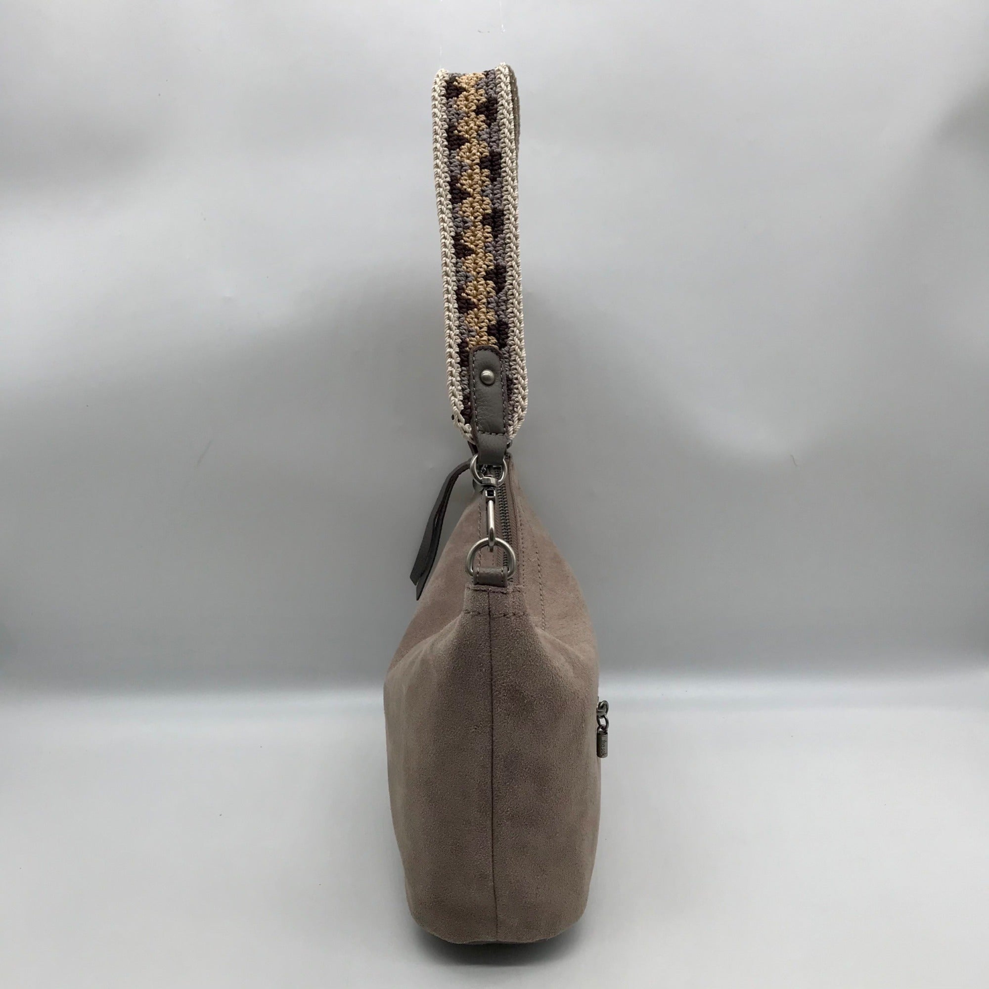 The Sak Gray Genuine Suede De Young Shoulder Bag