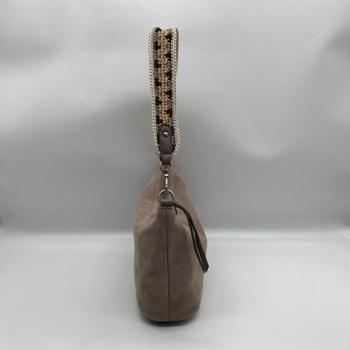 The Sak Gray Genuine Suede De Young Shoulder Bag