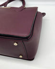 Kate Spade Dark Purple Saffiano Leather Reese Laurel Way Satchel bag