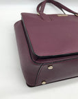 Kate Spade Dark Purple Saffiano Leather Reese Laurel Way Satchel bag