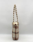 Salvatore Ferragamo Multicolor Woven Leather Gancini Shoulder Bag
