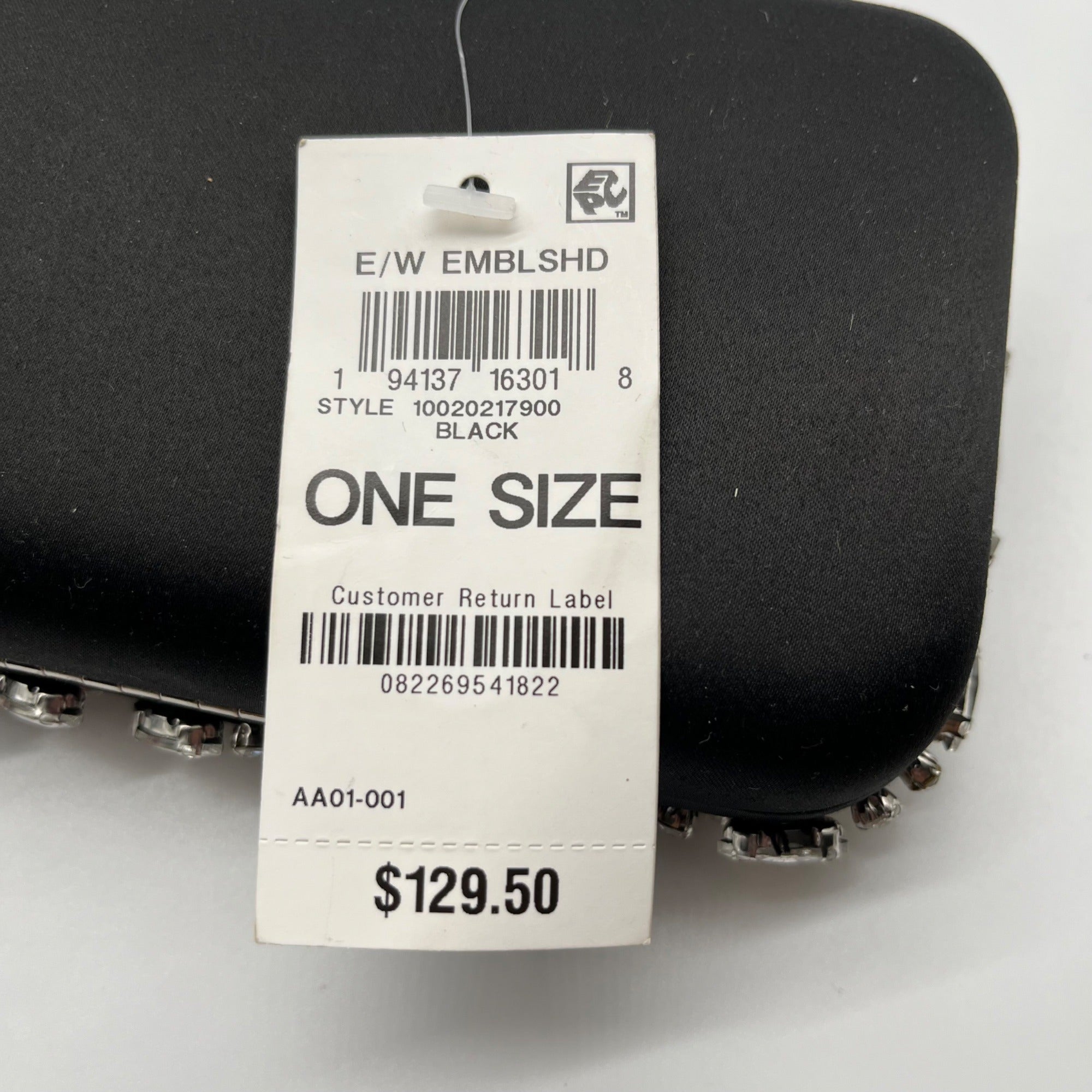 I.N.C. International Concepts Black East West Embellished Minaudiere Convertible Clutch