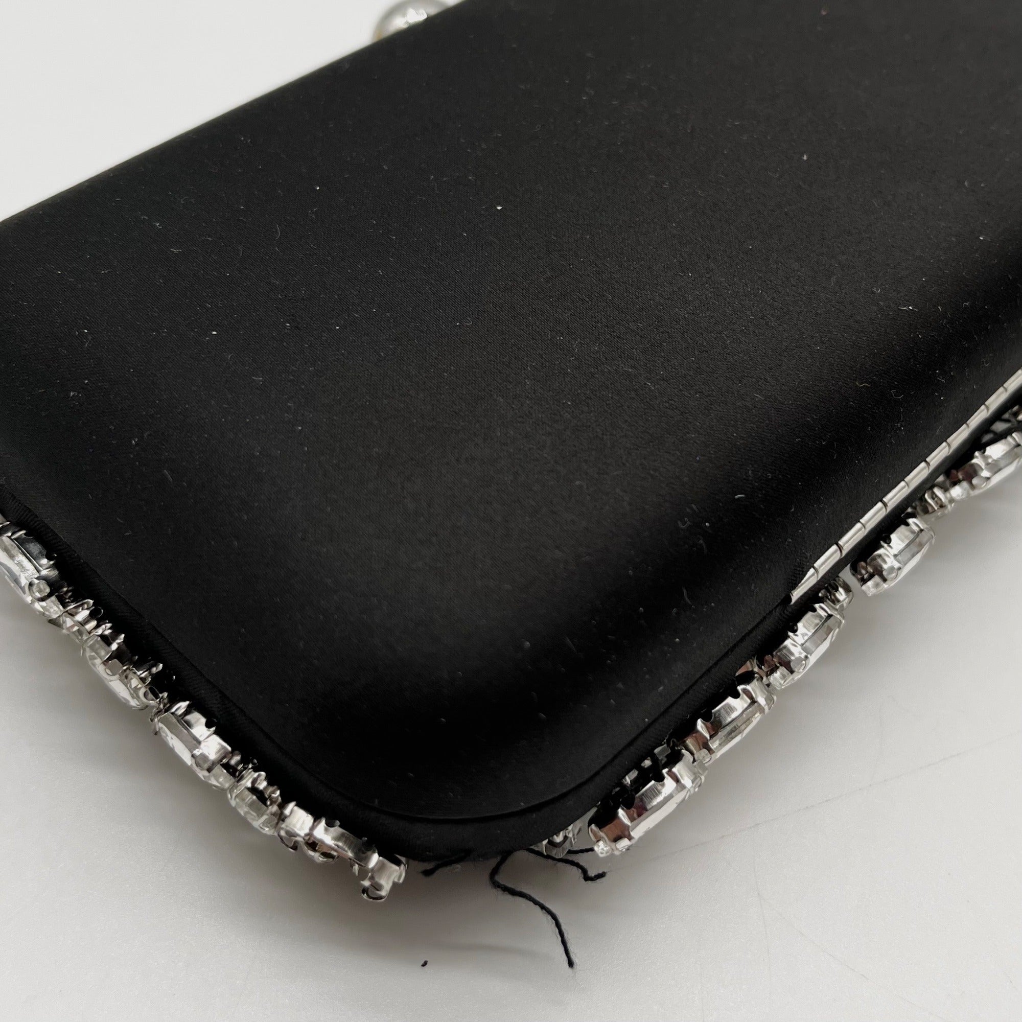 I.N.C. International Concepts Black East West Embellished Minaudiere Convertible Clutch