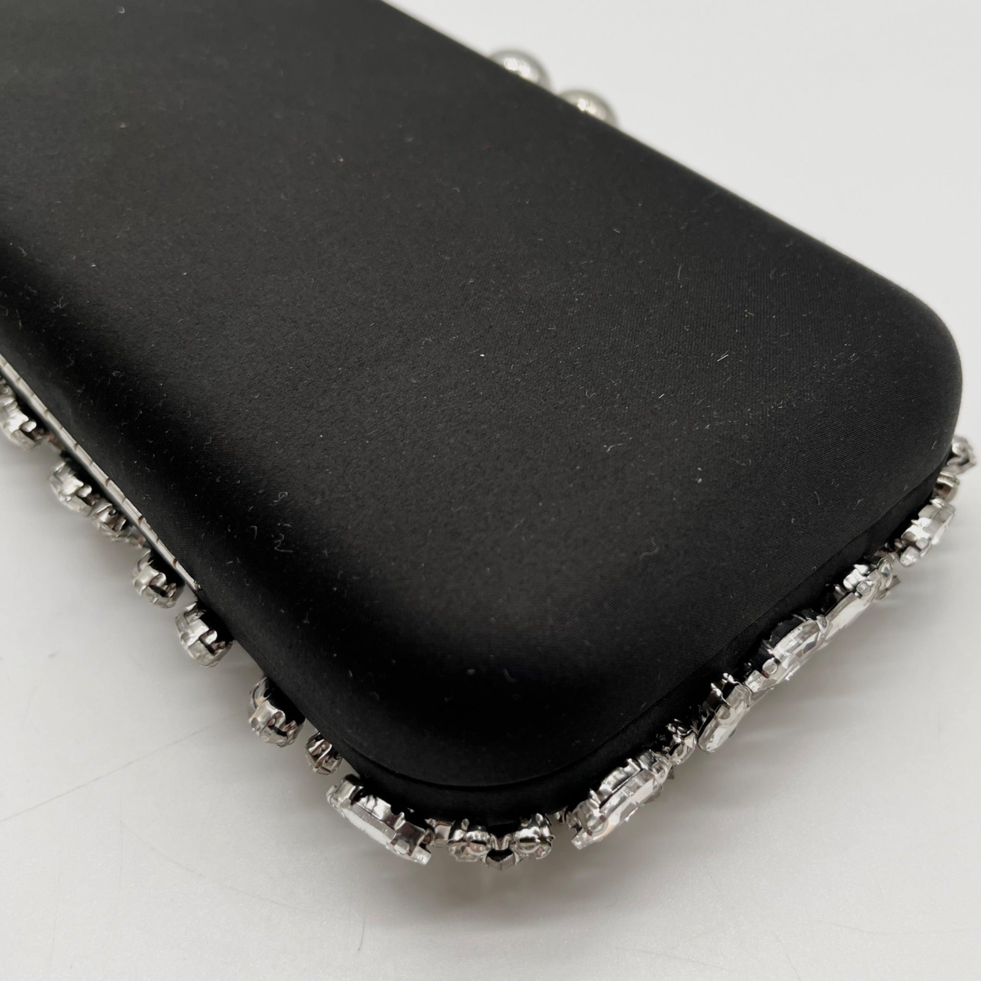 I.N.C. International Concepts Black East West Embellished Minaudiere Convertible Clutch