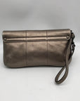 Coach Metallic Bronze Leather Wristlet Clutch
