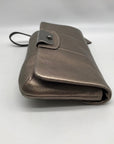 Coach Metallic Bronze Leather Wristlet Clutch
