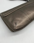 Coach Metallic Bronze Leather Wristlet Clutch