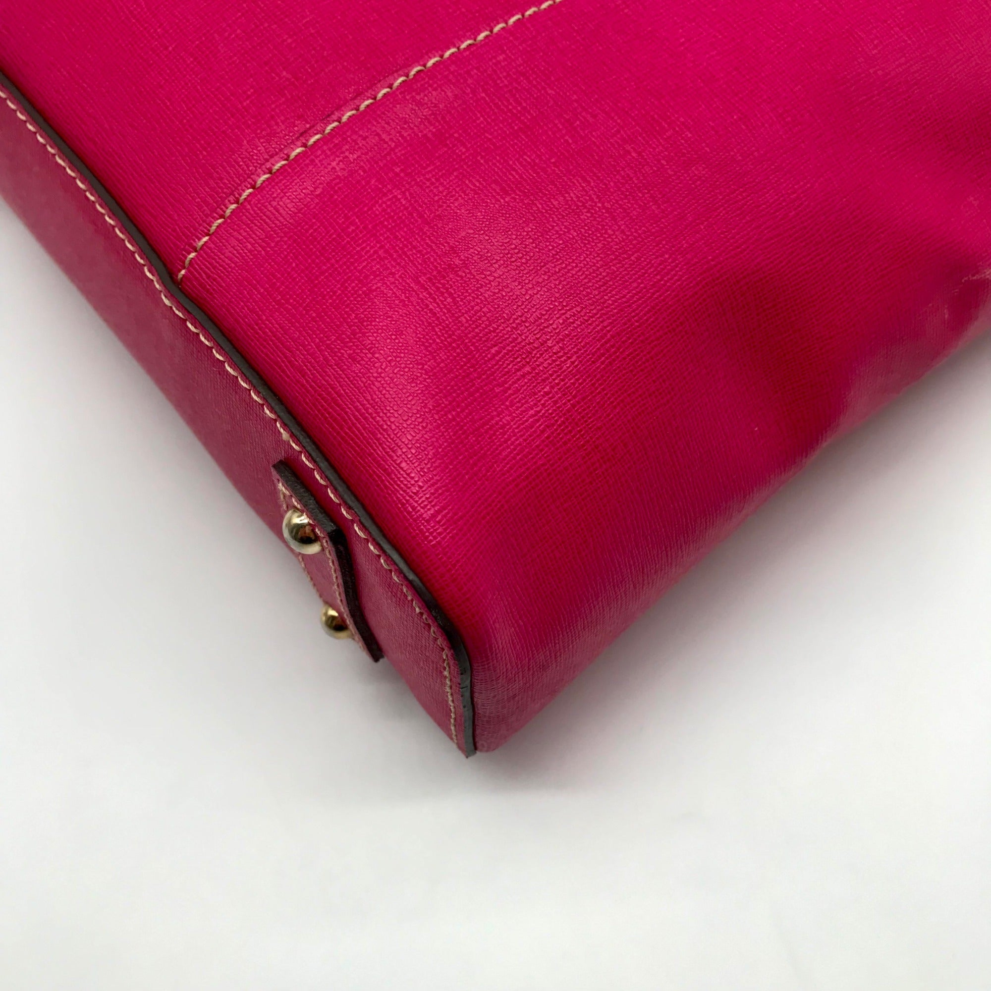 Dooney &amp; Bourke Hot Pink Saffiano Leather Lexington Tote Bag