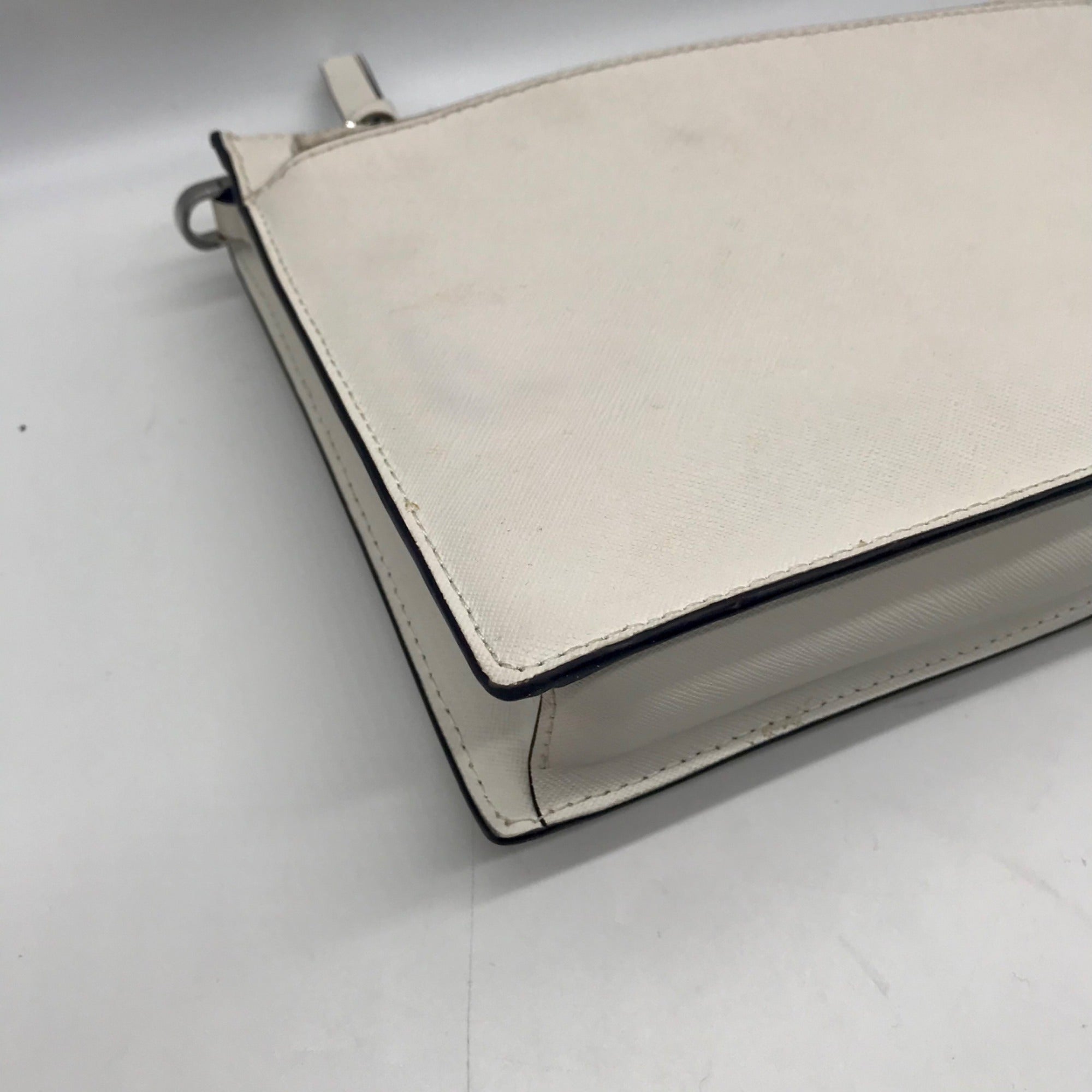 Kate Spade White Saffiano Leather Cameron Monotone Zip Crossbody