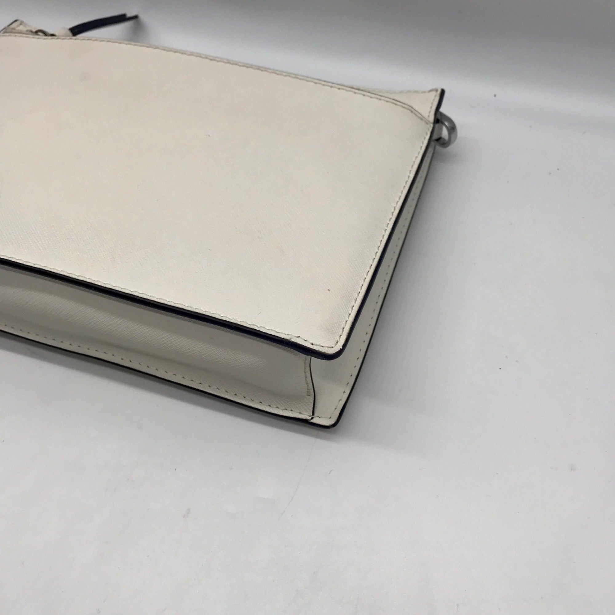 Kate Spade White Saffiano Leather Cameron Monotone Zip Crossbody
