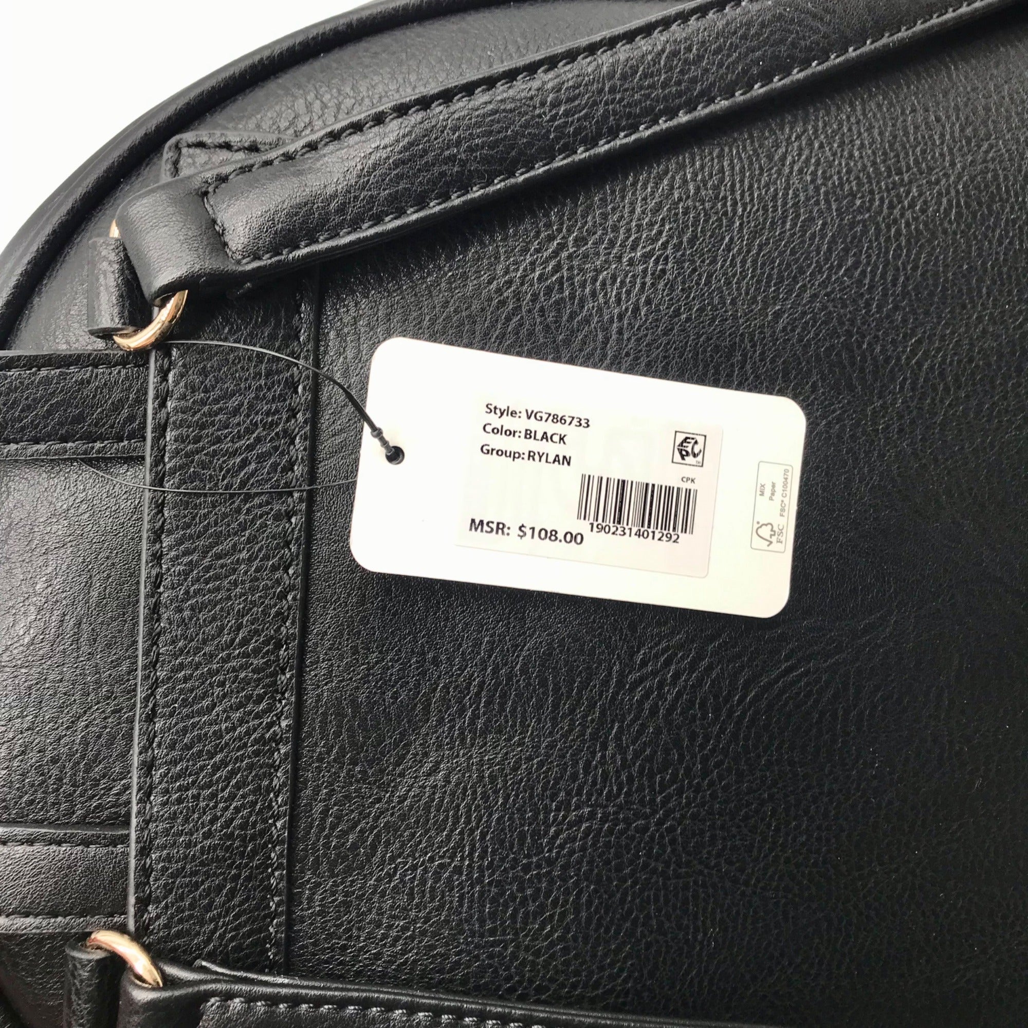 Guess Black Faux Leather Rylan Backpack
