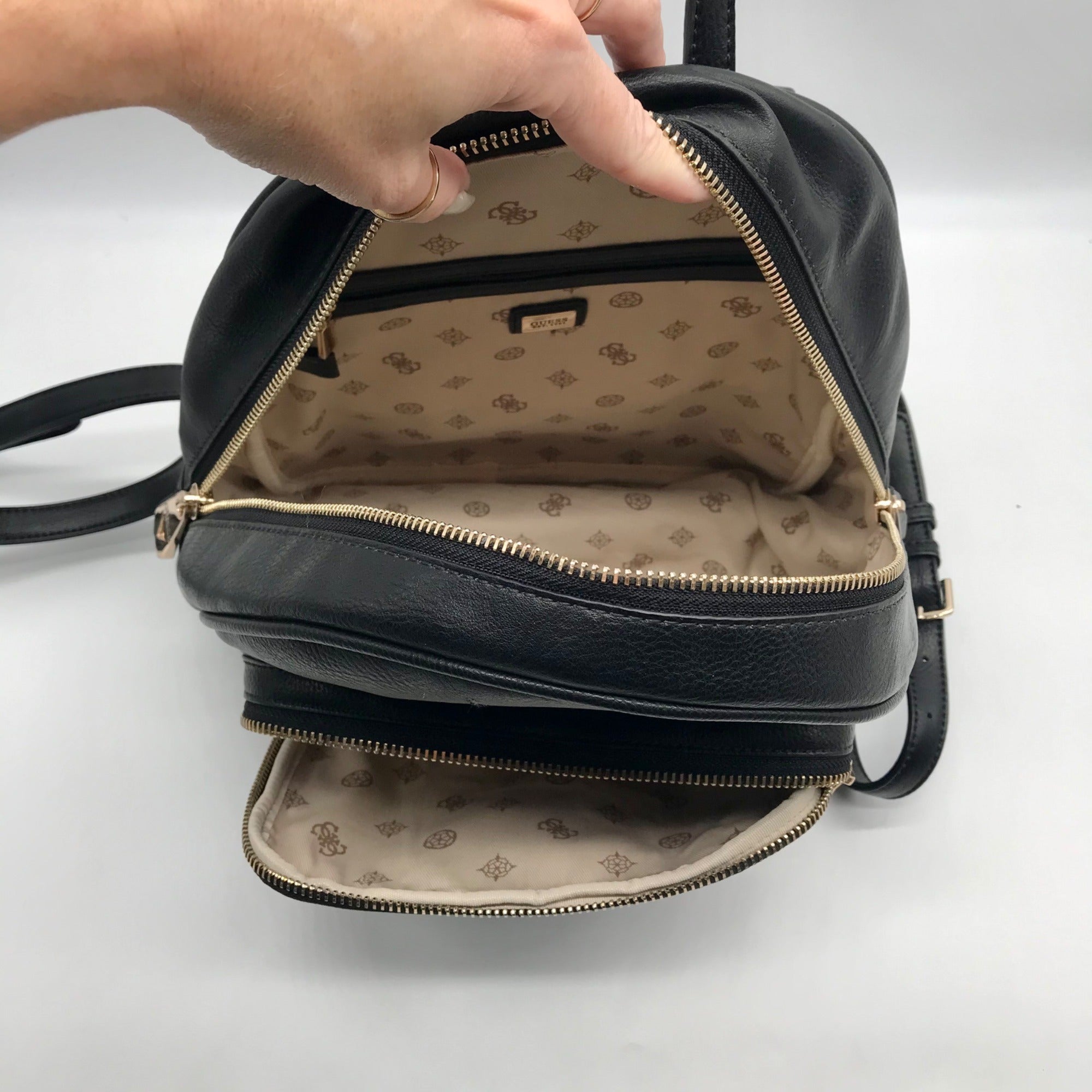 Guess Black Faux Leather Rylan Backpack