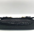 Michael Kors Black Python Leather Hamilton Flap Shoulder Bag