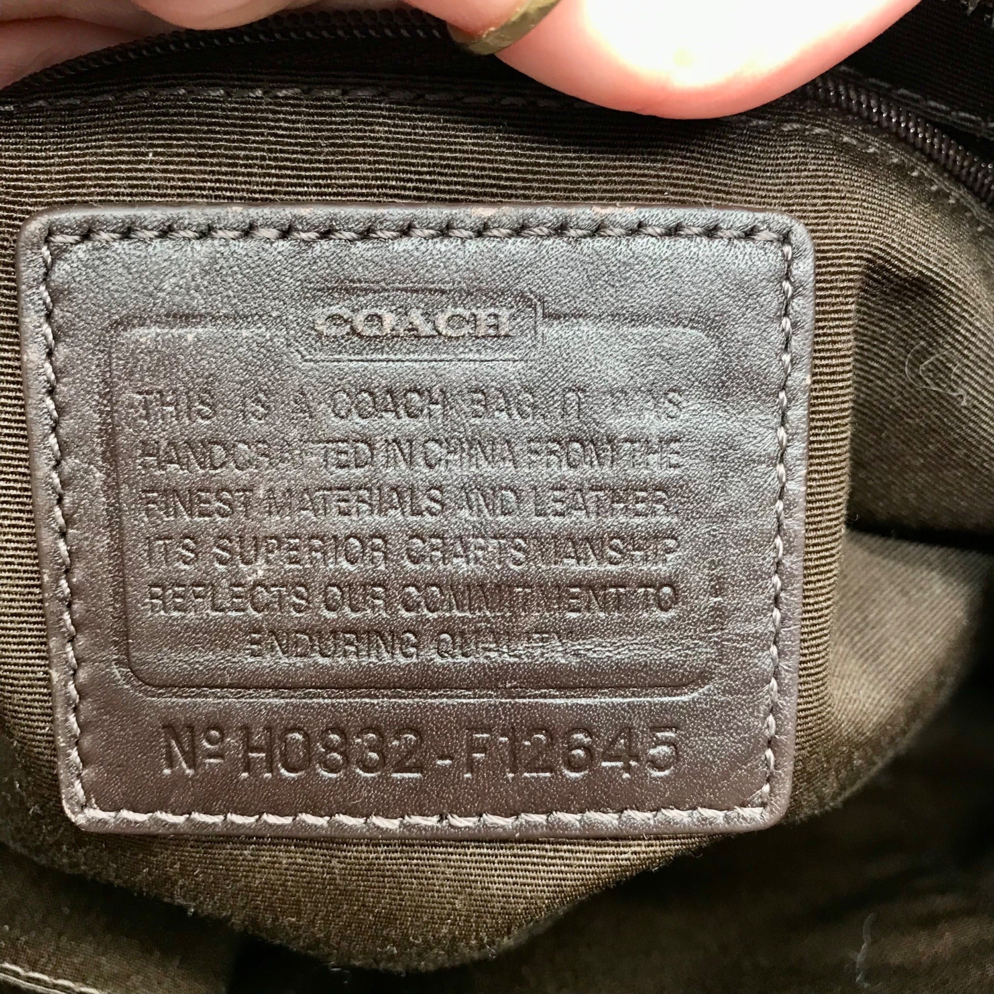 Coach Beige &amp; Brown Canvas Hampton Tote Bag F12645