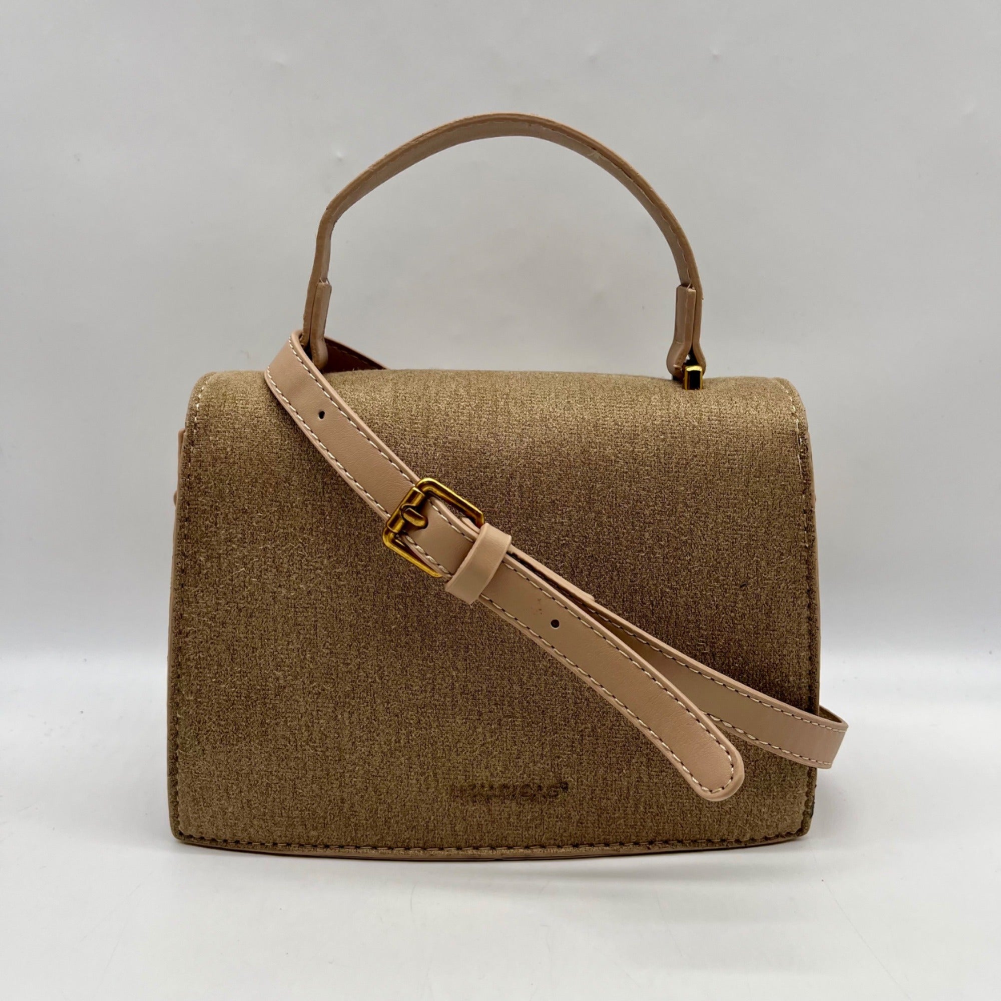 Lukadi Tan Faux Leather Crossbody Bag