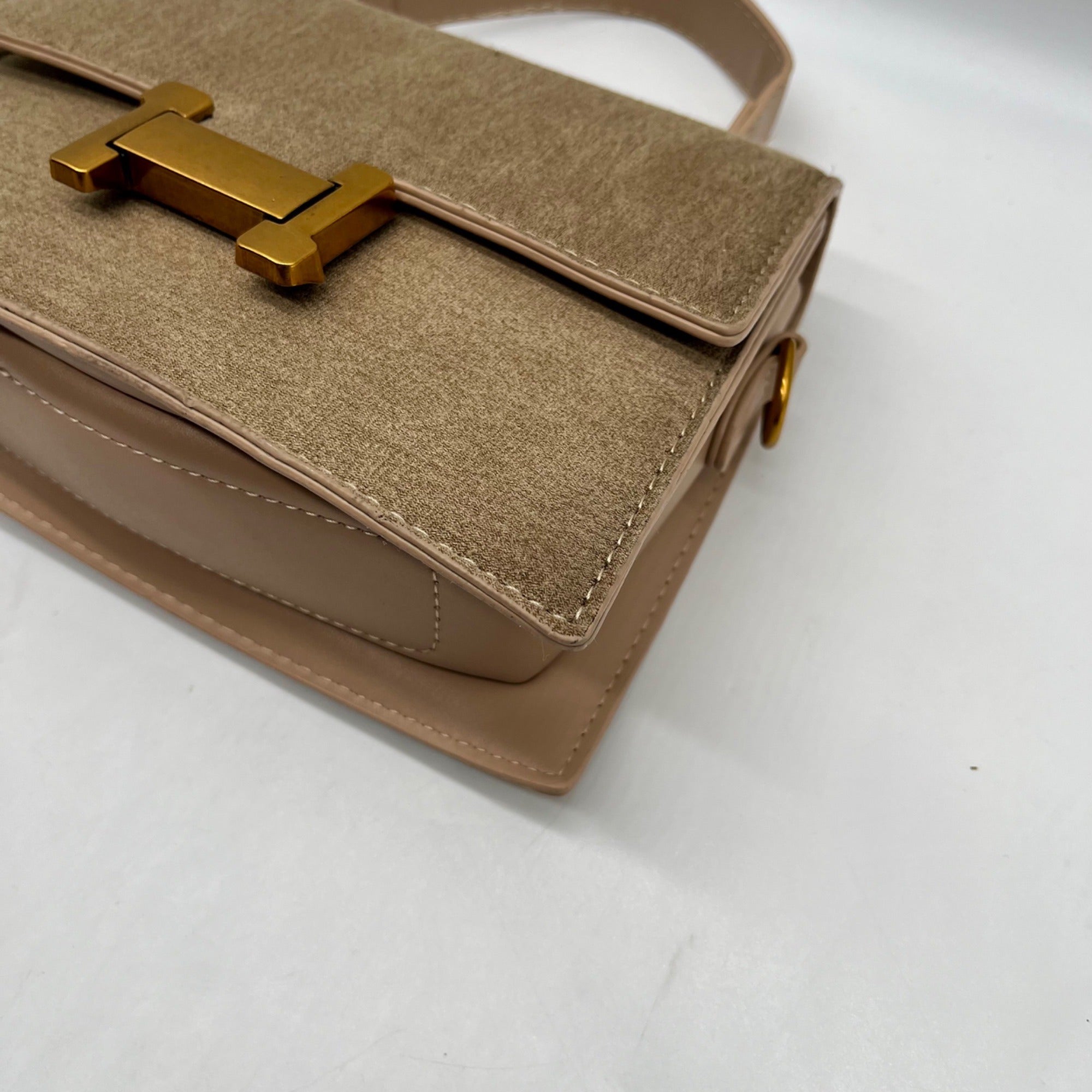 Lukadi Tan Faux Leather Crossbody Bag