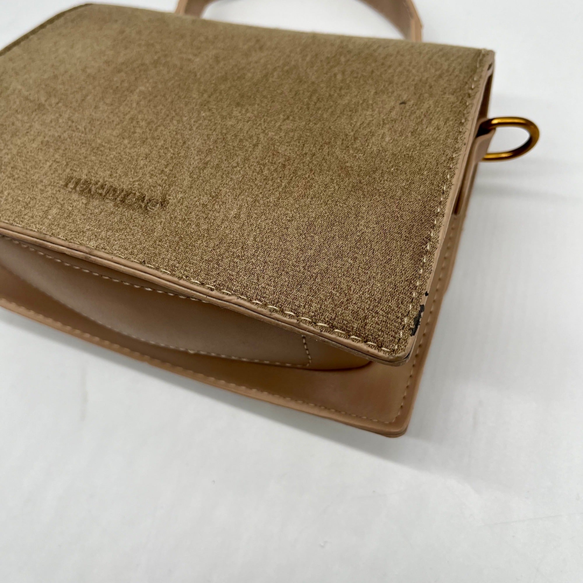 Lukadi Tan Faux Leather Crossbody Bag