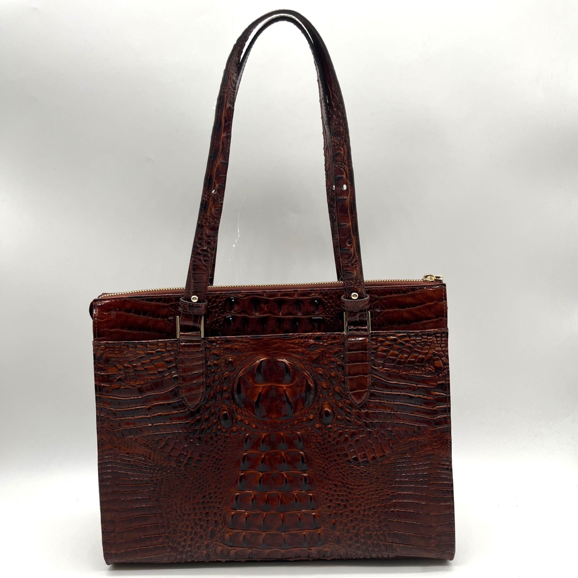 Brahmin Anywhere Melbourne Embossed Leather Tote – Pecan Melbourne