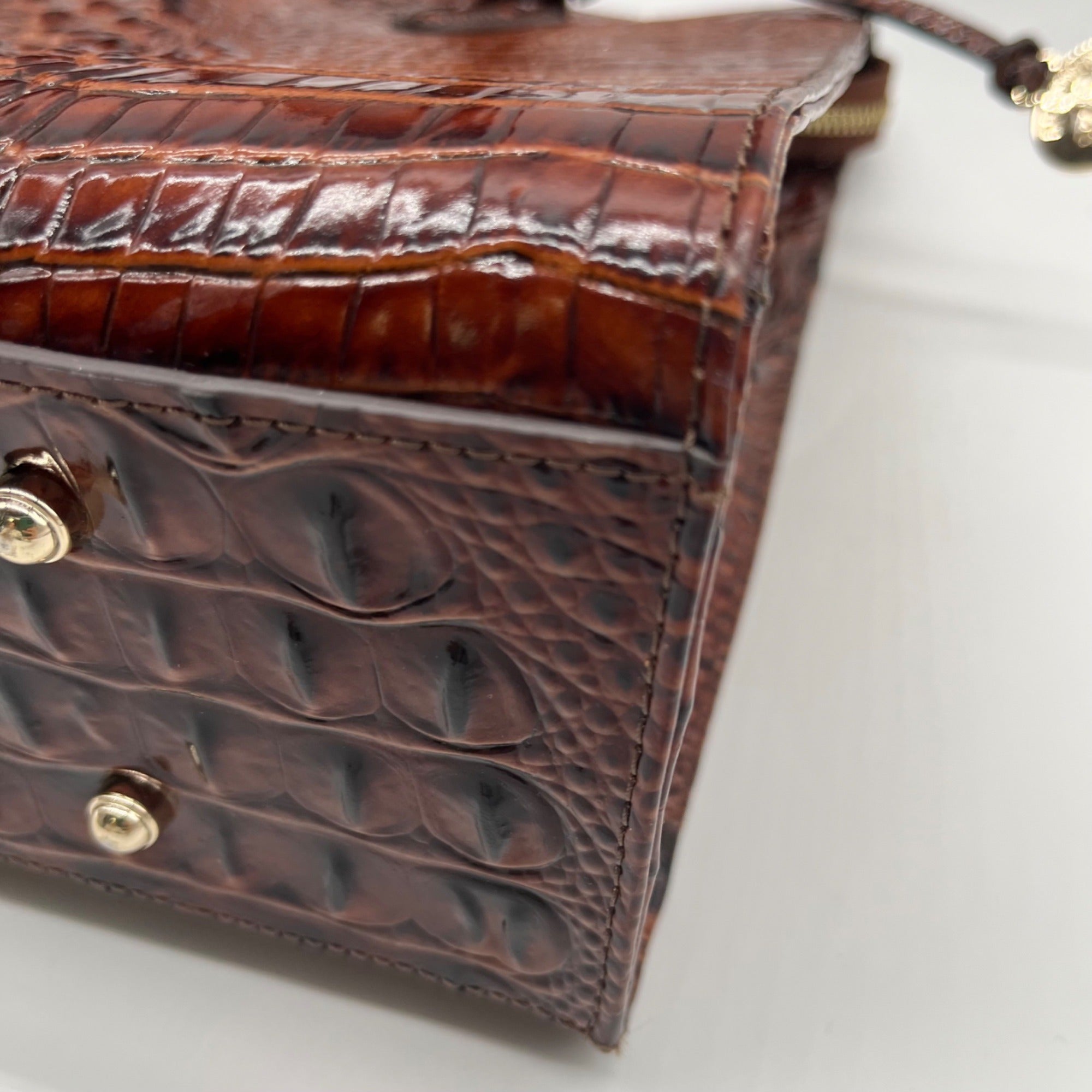 Brahmin Anywhere Melbourne Embossed Leather Tote – Pecan Melbourne