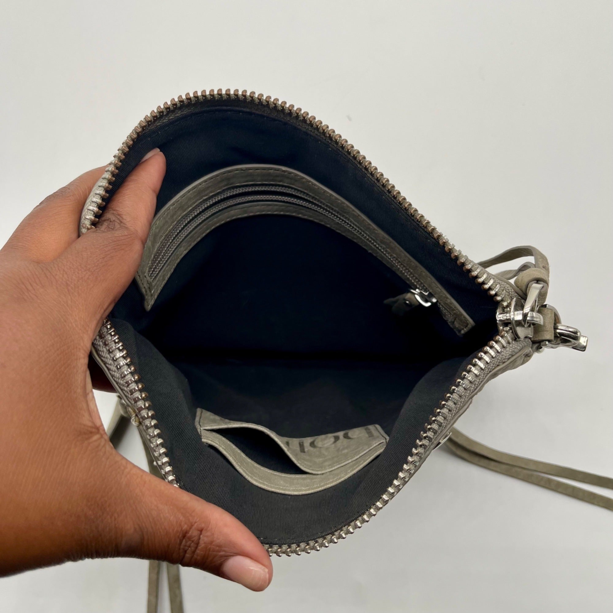 Botiker Grey Moto-Style Crossbody