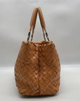 Cole Haan Camel Woven Leather Satchel Bag