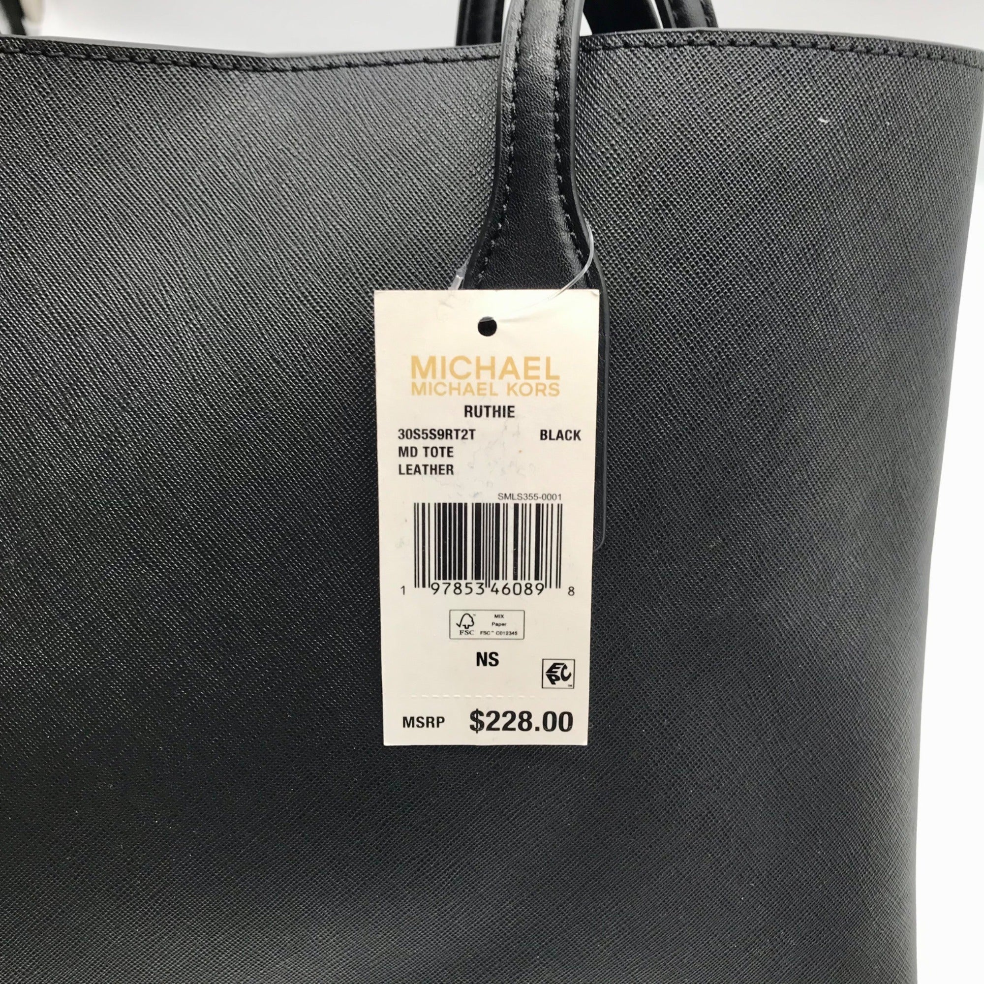 Michael Kors Black Ruthie Leather Tote Bag