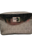Michael Kors Metallic Gray Monogram Patent Leather Jet Set Crossbody