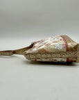 Brahmin Metallic Floral Embroidered And Croc-Embossed Shoulder Bag