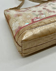 Brahmin Metallic Floral Embroidered And Croc-Embossed Shoulder Bag