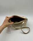 Brahmin Metallic Floral Embroidered And Croc-Embossed Shoulder Bag