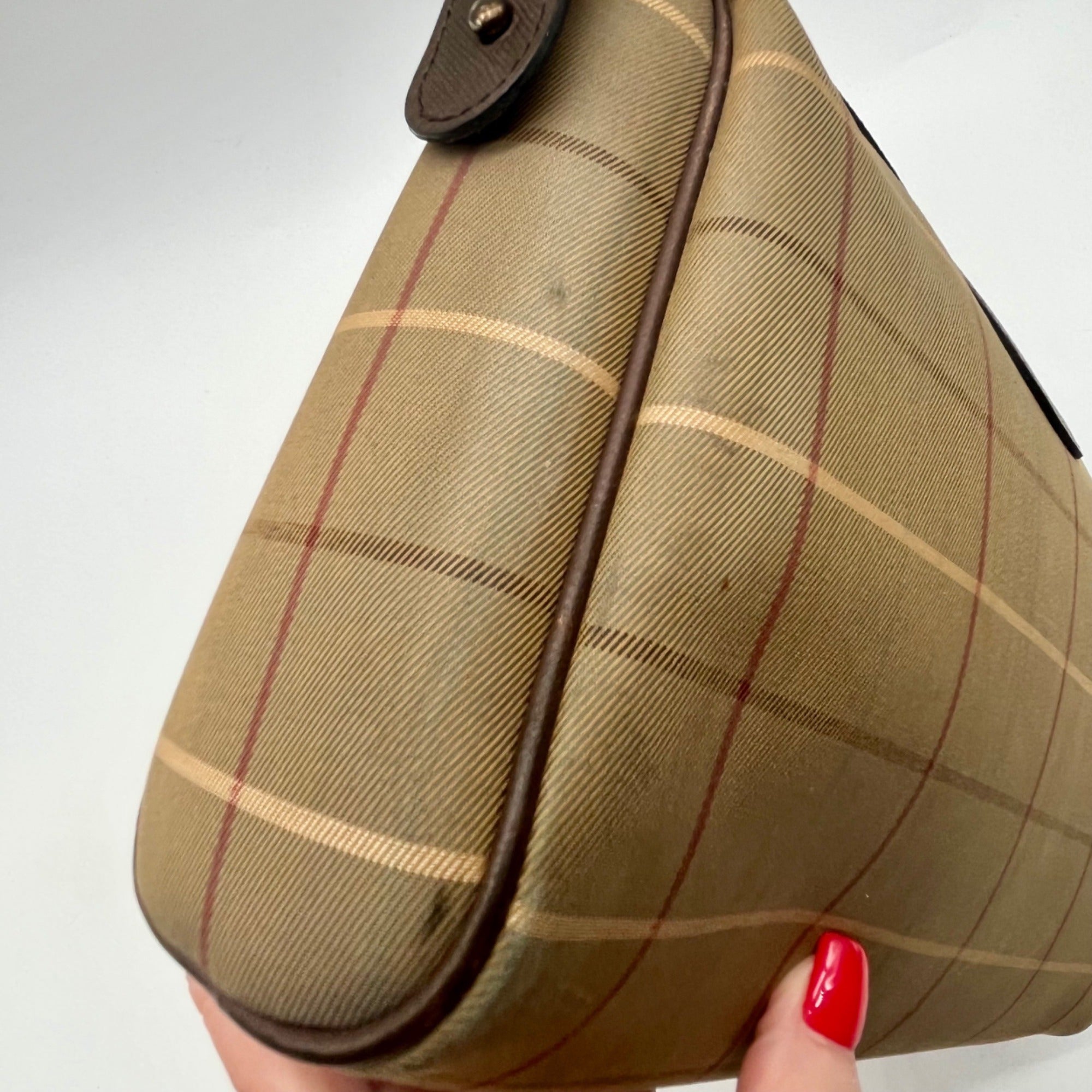 Burberrys Vintage Nova Check Canvas Zip Pouch