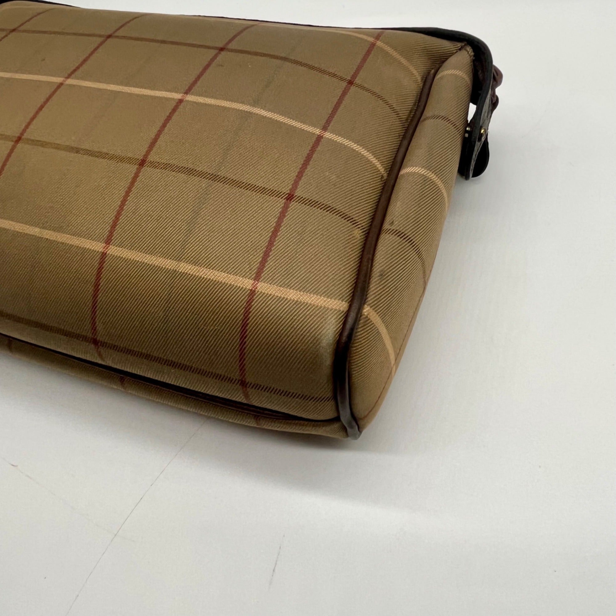 Burberrys Vintage Nova Check Canvas Zip Pouch