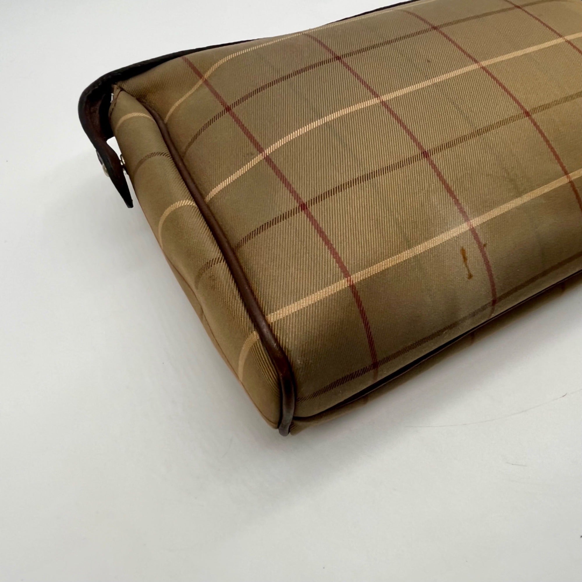 Burberrys Vintage Nova Check Canvas Zip Pouch