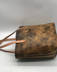 KMM & Co Multi-toned Brown Crazy Horse Leather Tote Bag