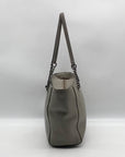 Coach Gray Pebbled Leather Turnlock Chain Tote Bag 57107