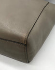 Coach Gray Pebbled Leather Turnlock Chain Tote Bag 57107