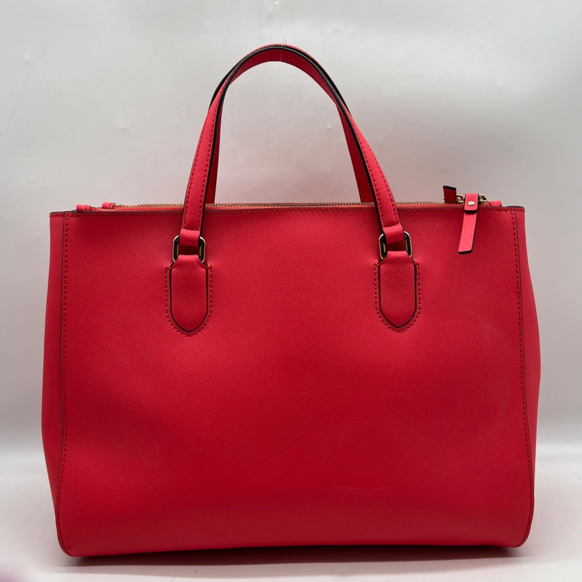 Kate Spade Pink Saffiano Leather Triple Compartment Convertible Satchel Bag