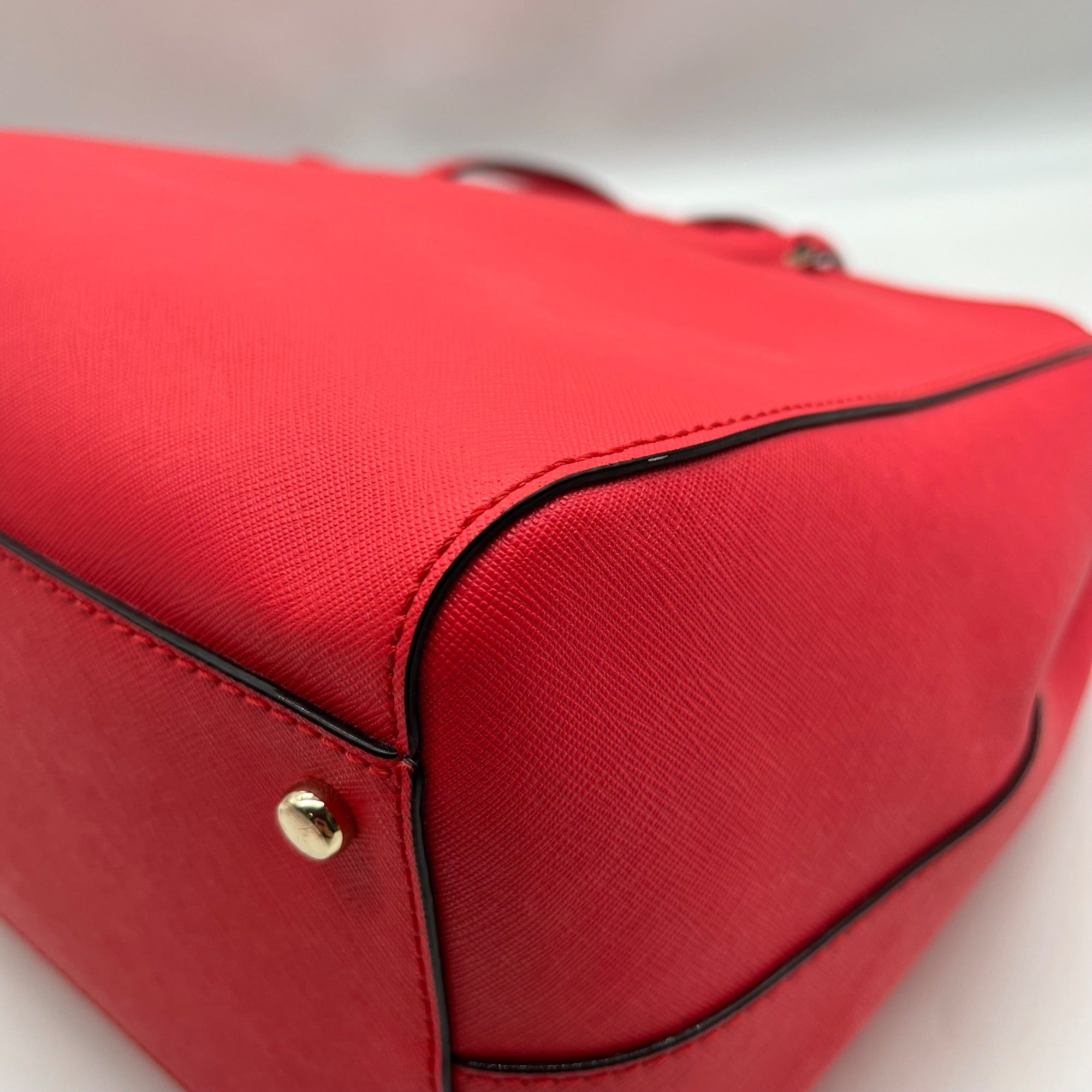 Kate Spade Pink Saffiano Leather Triple Compartment Convertible Satchel Bag