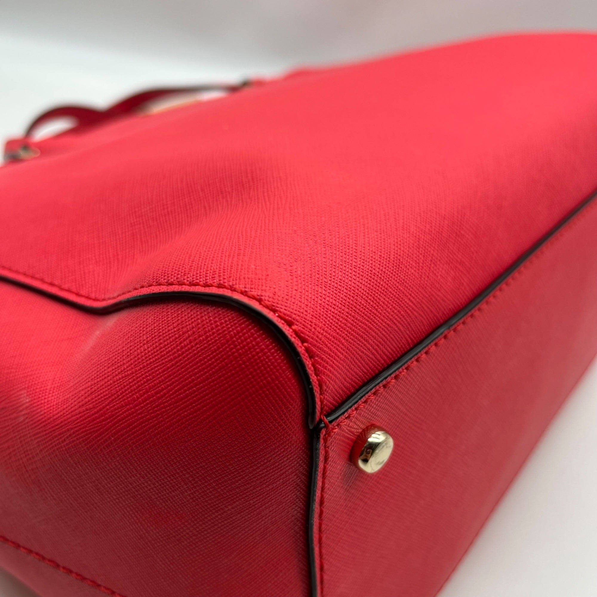 Kate Spade Pink Saffiano Leather Triple Compartment Convertible Satchel Bag