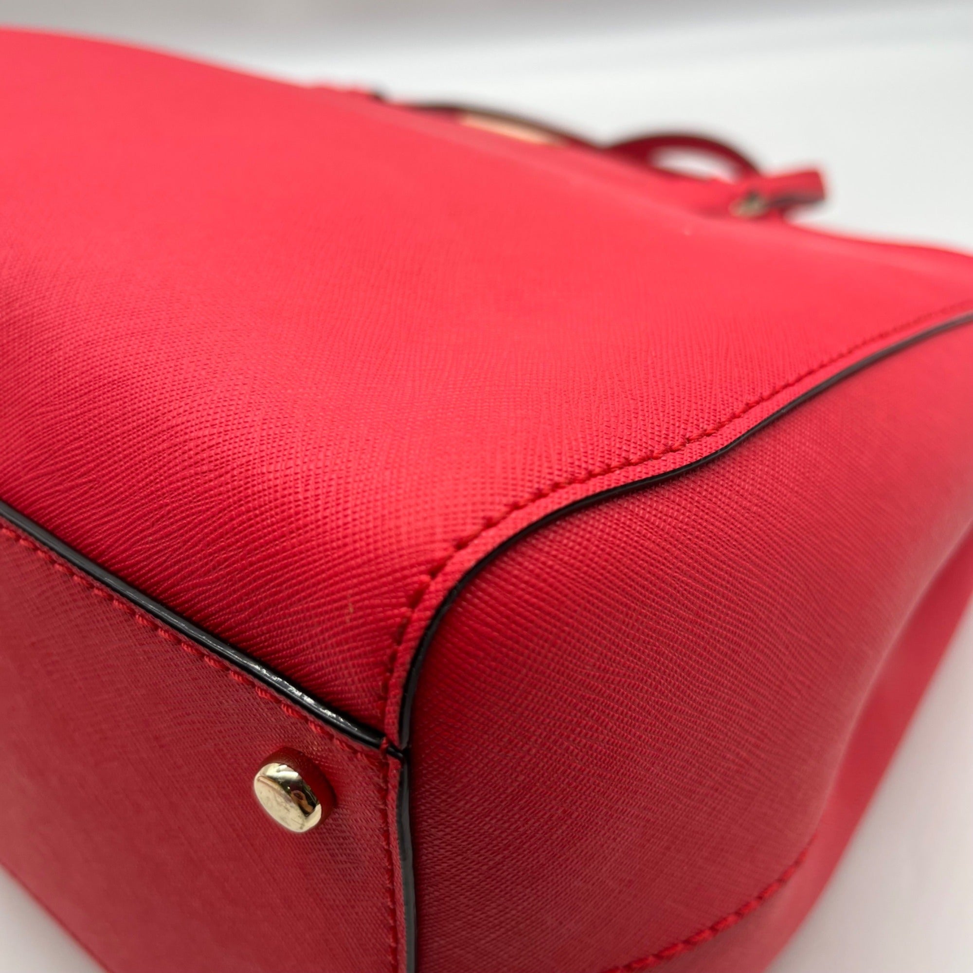 Kate Spade Pink Saffiano Leather Triple Compartment Convertible Satchel Bag