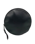 Bandolier Black Leather Mini Round Crossbody Bag