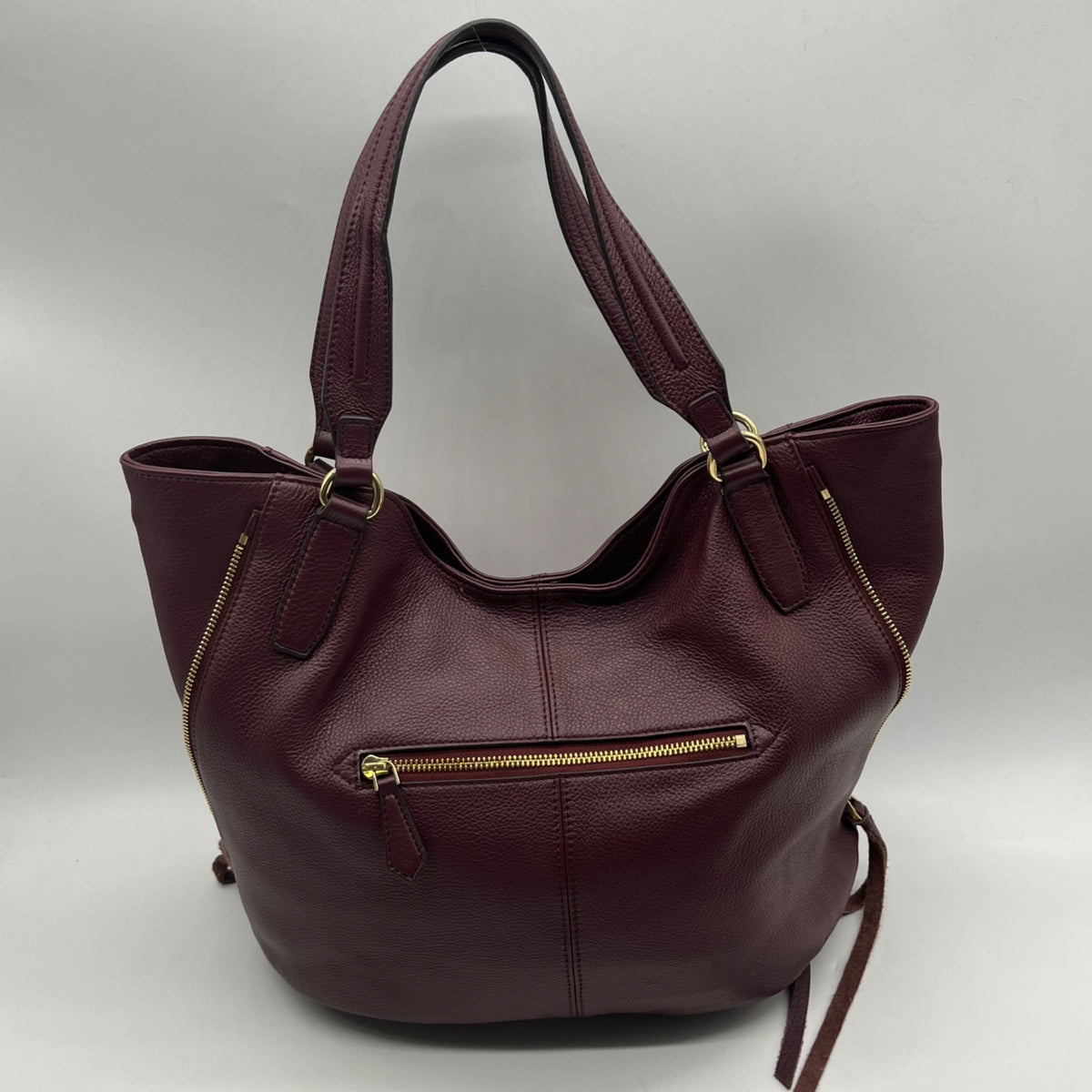 Aimee Kestenberg Burgundy Genuine Leather Hobo Bag