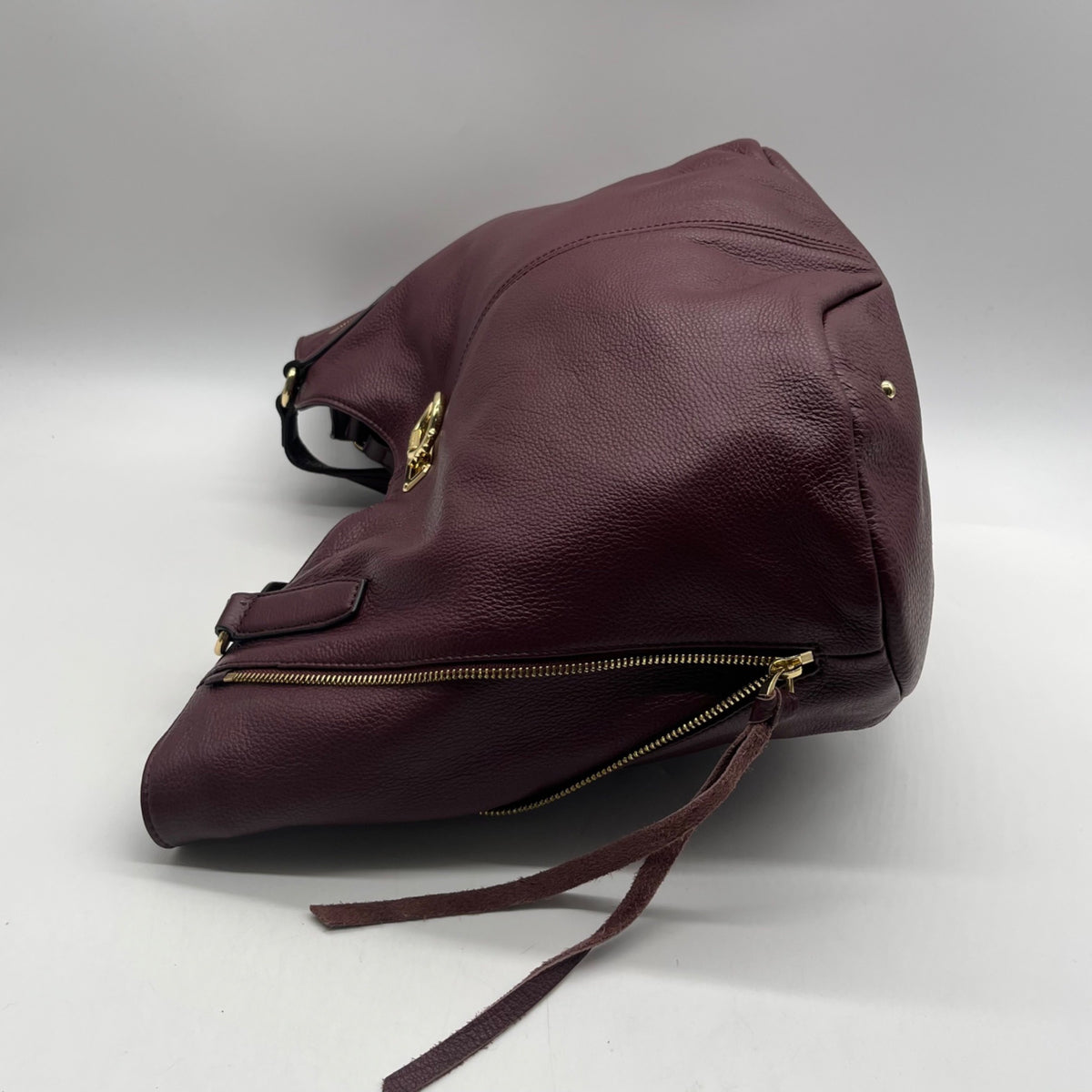 Aimee Kestenberg Burgundy Genuine Leather Hobo Bag